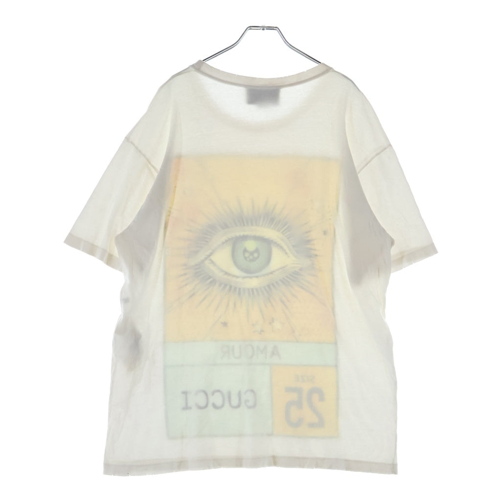 GUCCI(グッチ) AMORE EYE T-SHIRT アモーレ アイ フロントプリントTシャツ 半袖クルーネックカットソー ホワイト 493117 X3131