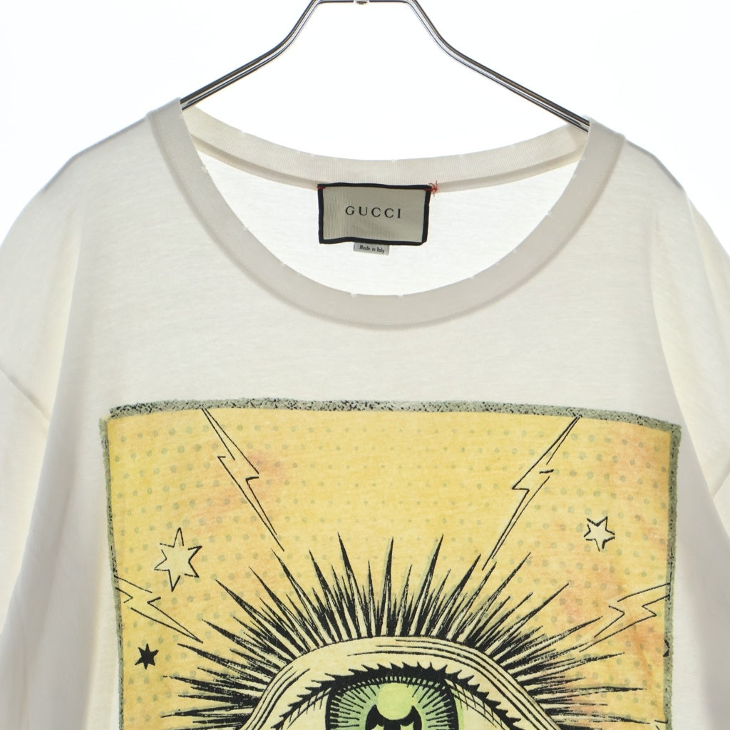 GUCCI(グッチ) AMORE EYE T-SHIRT アモーレ アイ フロントプリントTシャツ 半袖クルーネックカットソー ホワイト 493117 X3131