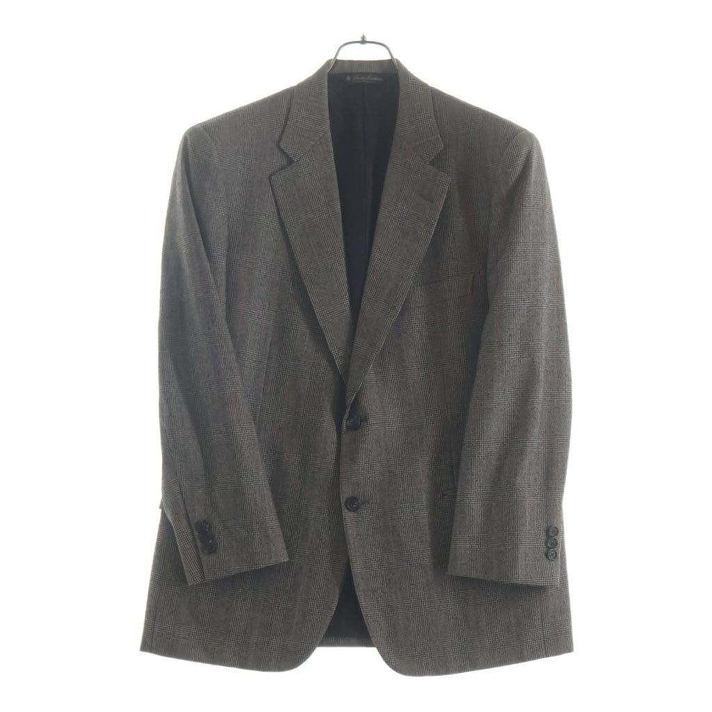 BROOKS BROTHERS(ブルックス ブラザーズ) カシミヤ混 チェック柄 ウールセットアップスーツ 2Bシングルテーラードジャケット 2タックスラックスパンツ ブラウン 19-01-3415