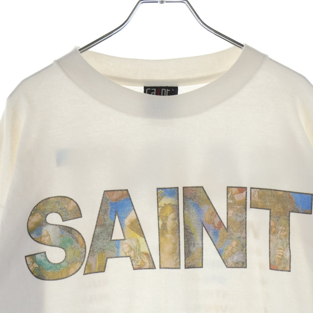 SAINT MICHAEL(セントマイケル) 25AW NEW BODY RULES LS TEE ニューボディ ルール 両面ロゴプリント クルーネック長袖Tシャツ カットソー ホワイト SM-HR1-0000-035