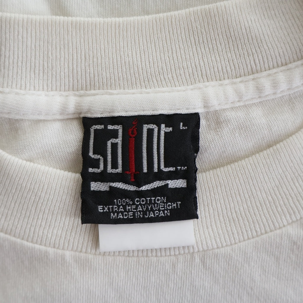 SAINT MICHAEL(セントマイケル) 25AW NEW BODY RULES LS TEE ニューボディ ルール 両面ロゴプリント クルーネック長袖Tシャツ カットソー ホワイト SM-HR1-0000-035