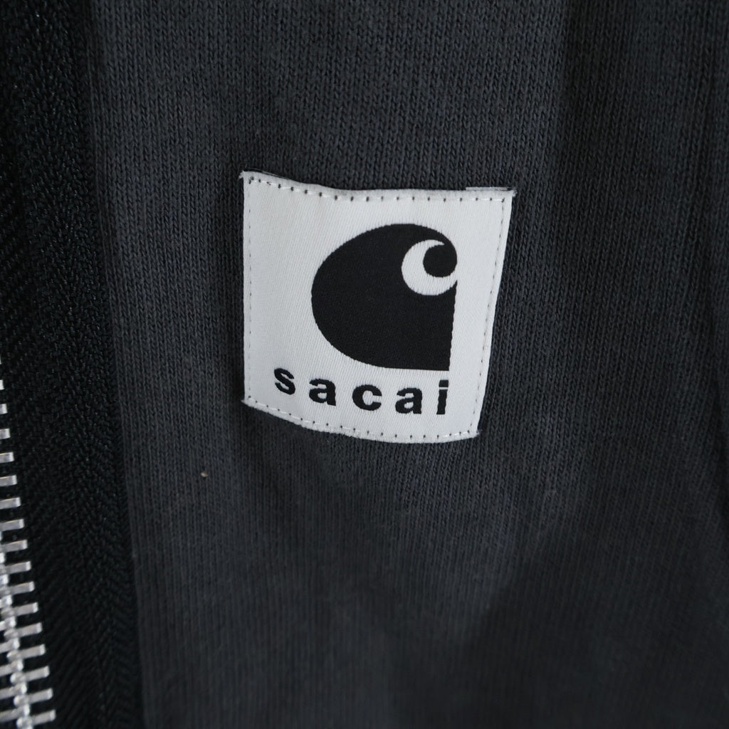 Sacai(サカイ) 24SS ×Carhartt Isetan Exclusive Hoodie カーハート ジップアップパーカー スェット フーディー グレー 24-0812S