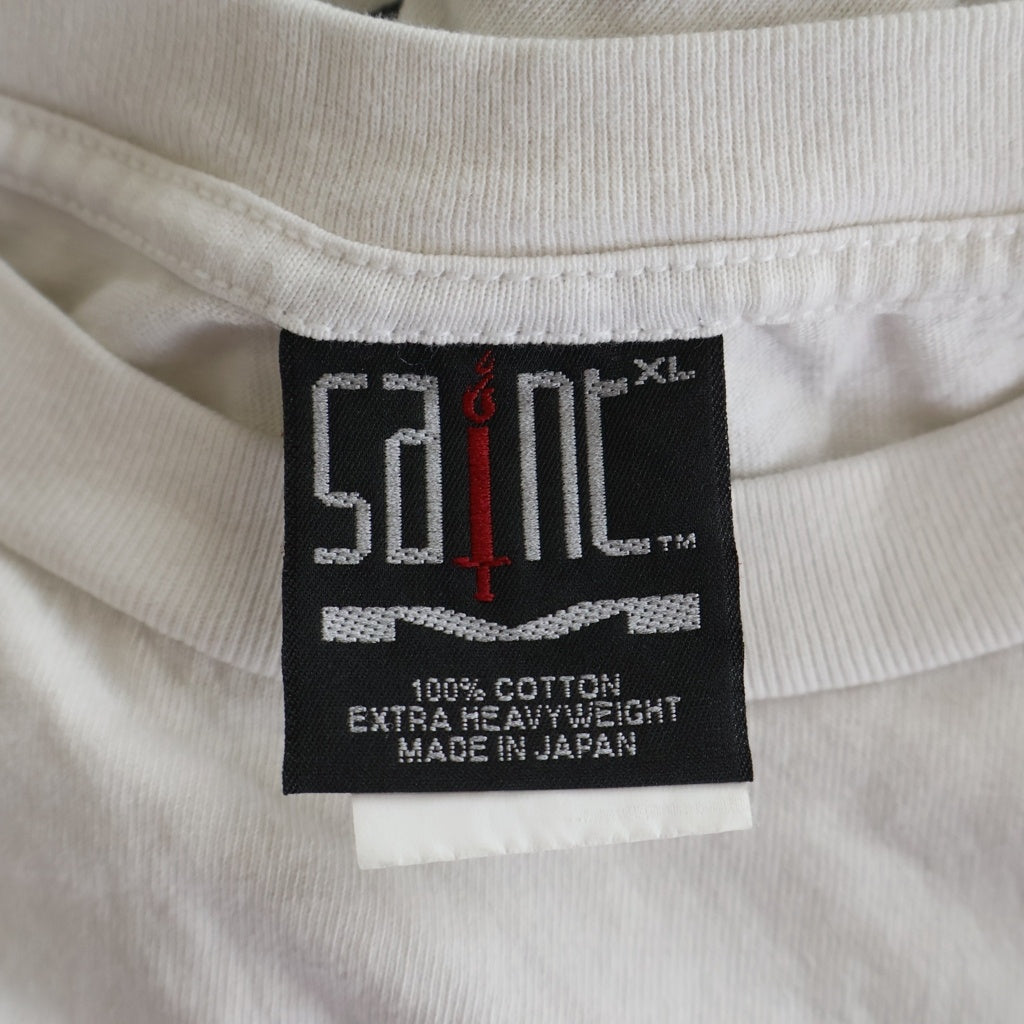 SAINT MICHAEL(セントマイケル) 24SS LS TEE PINK HEART ピンクハート アームプリントTシャツ 長袖クルーネックカットソー ホワイト SM-YS8-0000-020