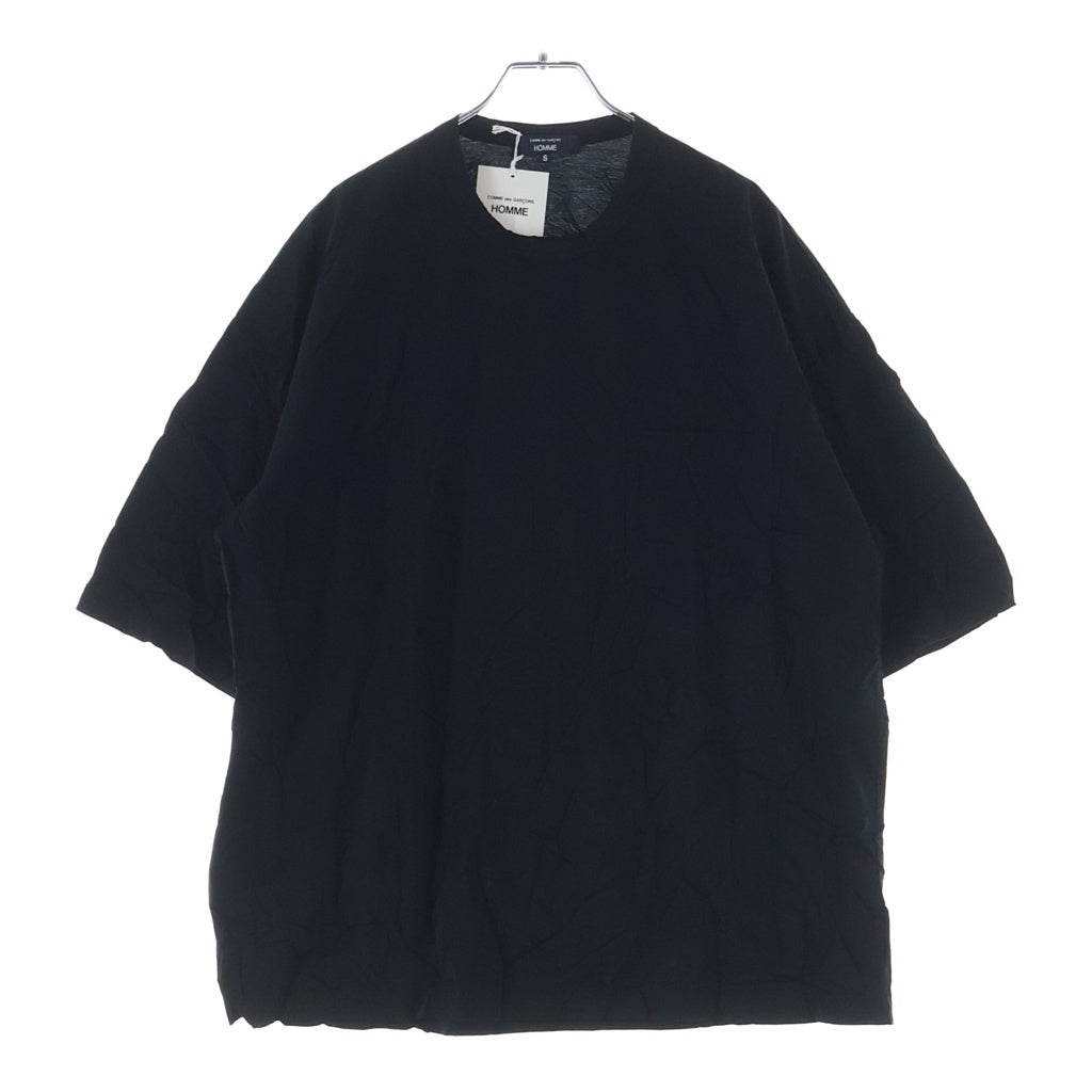 COMME des GARCONS HOMME(コムデギャルソンオム) 26SS AD2025 綿エステル天竺 製品加工 クルーネック 半袖Tシャツ カットソー ブラック HQ-T012