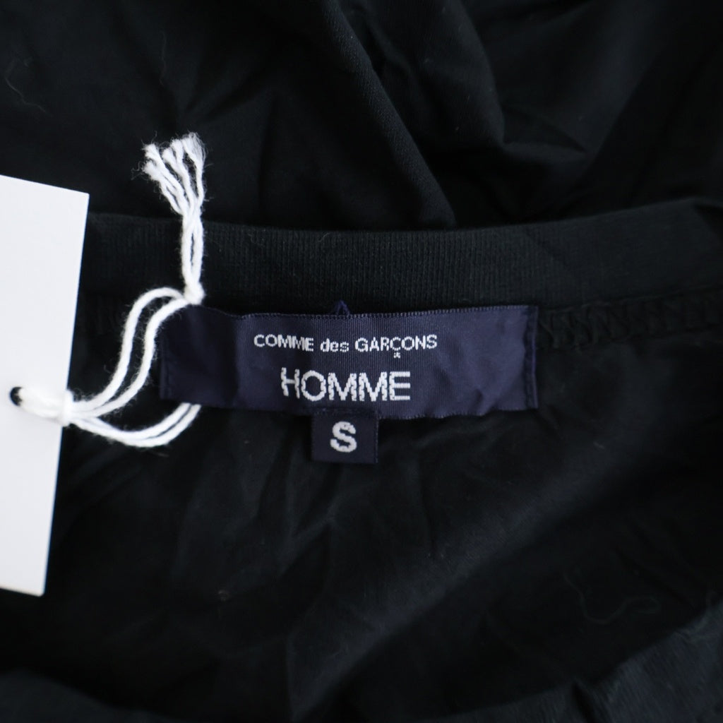 COMME des GARCONS HOMME(コムデギャルソンオム) 26SS AD2025 綿エステル天竺 製品加工 クルーネック 半袖Tシャツ カットソー ブラック HQ-T012