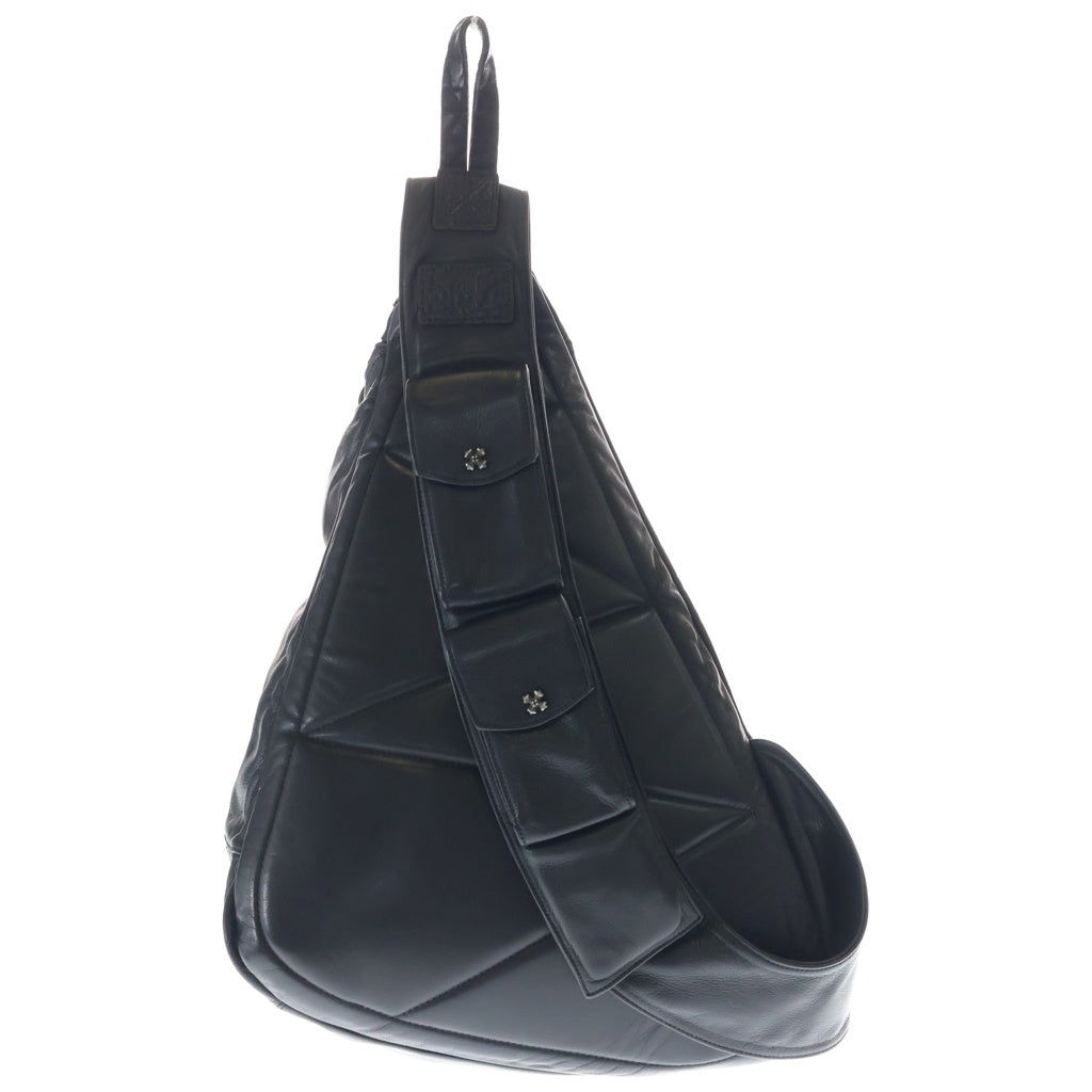 Soffer Ari(ソファアリ) BACK PACK BAG レザー パッチ付き ワンショルダーバッグ ブラック
