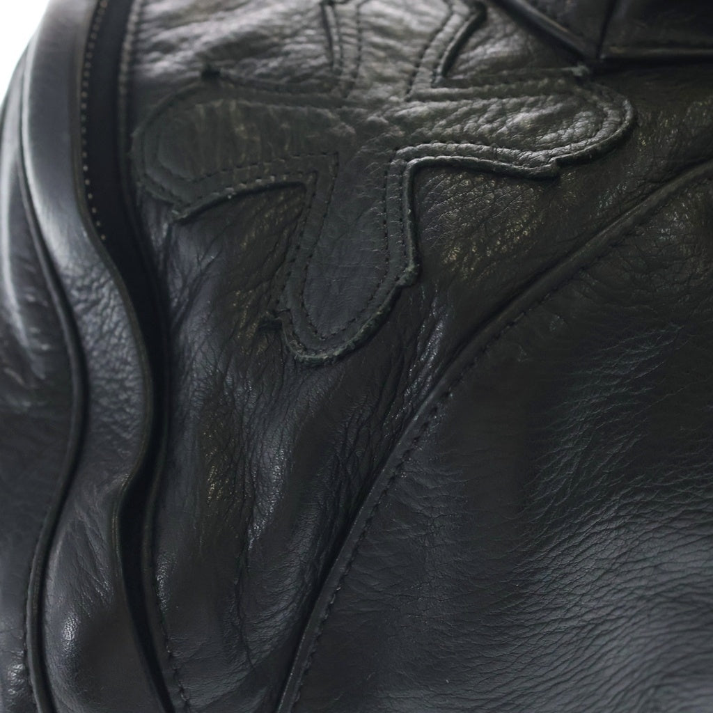 Soffer Ari(ソファアリ) BACK PACK BAG レザー パッチ付き ワンショルダーバッグ ブラック