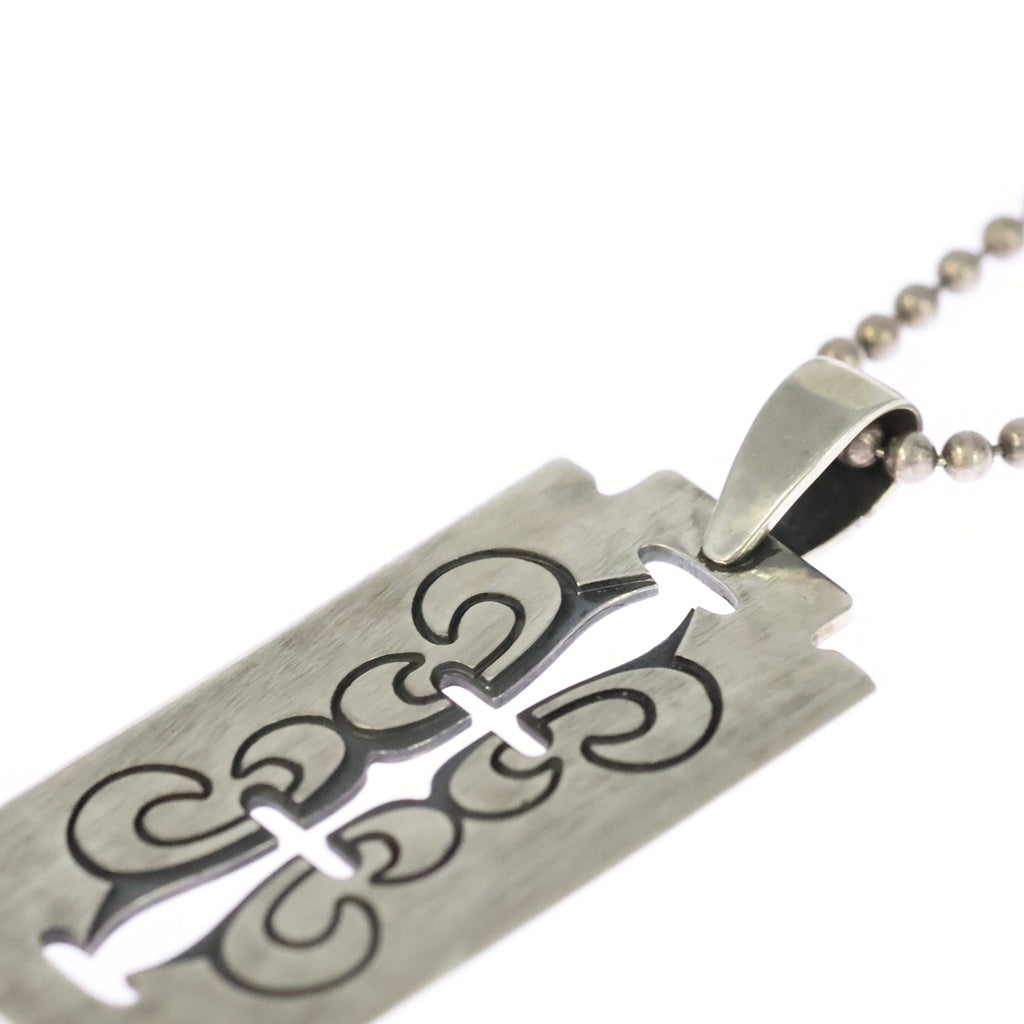 THIRTEEN DESIGNS(サーティーンデザインズ) DOUBLE F.D.L. RAZOR BLADE PENDANT ダブル レイザーブレード ペンダントトップ ネックレス シルバー TDPD-063