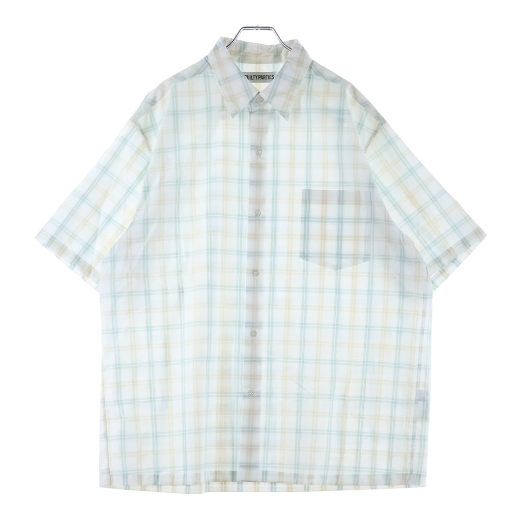 WACKO MARIA(ワコマリア) ×SOKTAS CHECK OPEN COLLAR SHIRT ソクタス チェック 半袖 オープンカラーシャツ ホワイト/ベージュ/グリーン