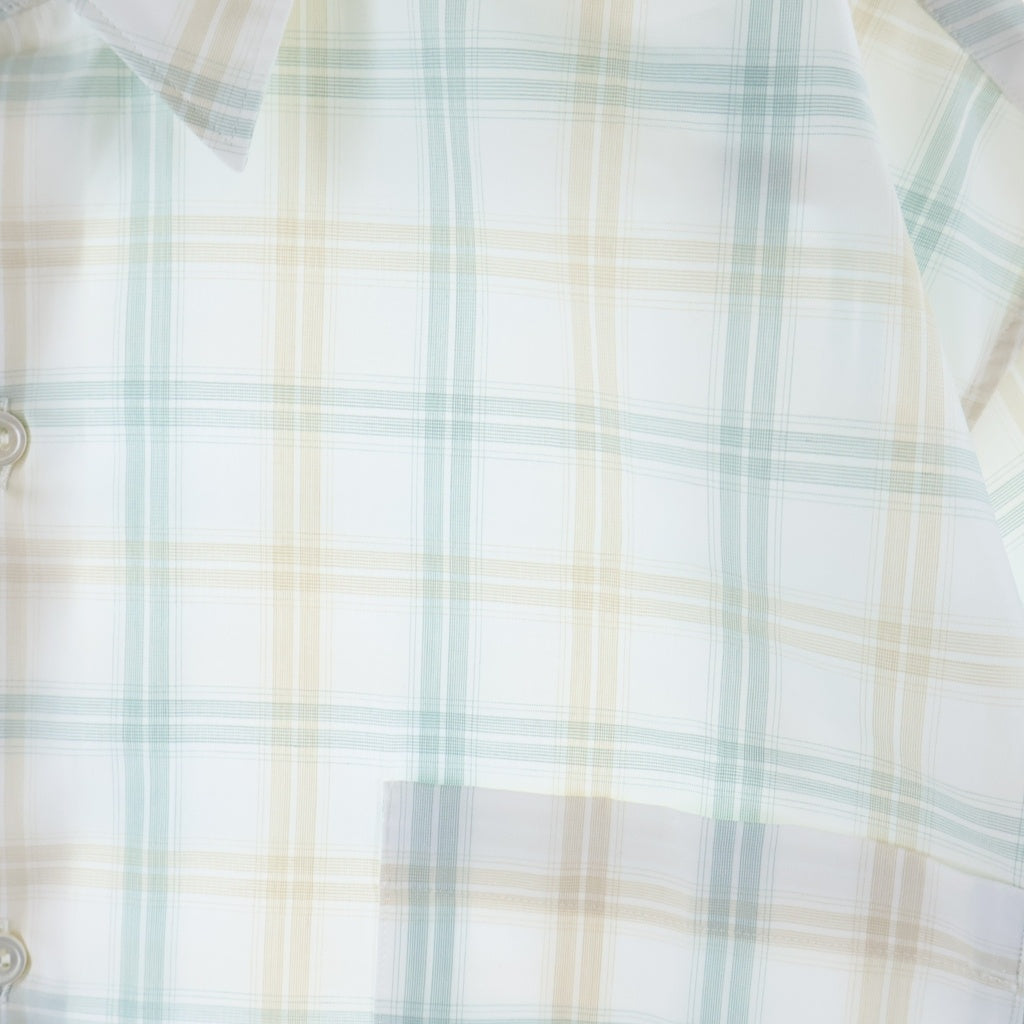 WACKO MARIA(ワコマリア) ×SOKTAS CHECK OPEN COLLAR SHIRT ソクタス チェック 半袖 オープンカラーシャツ ホワイト/ベージュ/グリーン