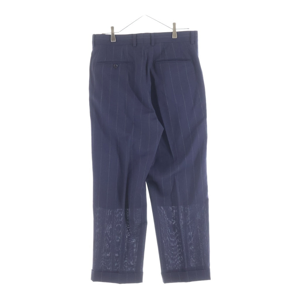 WACKO MARIA(ワコマリア) 24SS ×DORMEUIL PLEATED TROUSERS TYPE-1 ドーメル プリーツド ストライプ トラウザーズ スラックスパンツ ネイビー 24SS-WMP-TR22