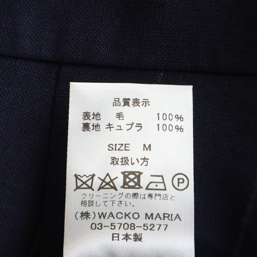 WACKO MARIA(ワコマリア) 24SS ×DORMEUIL PLEATED TROUSERS TYPE-1 ドーメル プリーツド ストライプ トラウザーズ スラックスパンツ ネイビー 24SS-WMP-TR22