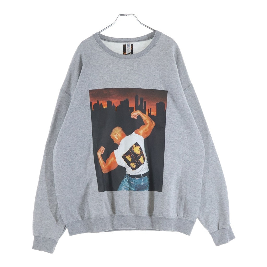 WACKO MARIA(ワコマリア) 24SS ×JIRO KONAMI CREW NECK SWEAT SHIRT TYPE-4 小浪次郎 フロントプリント クルーネックスウェットトレーナー グレー JIROKONAMI-WM-SS04