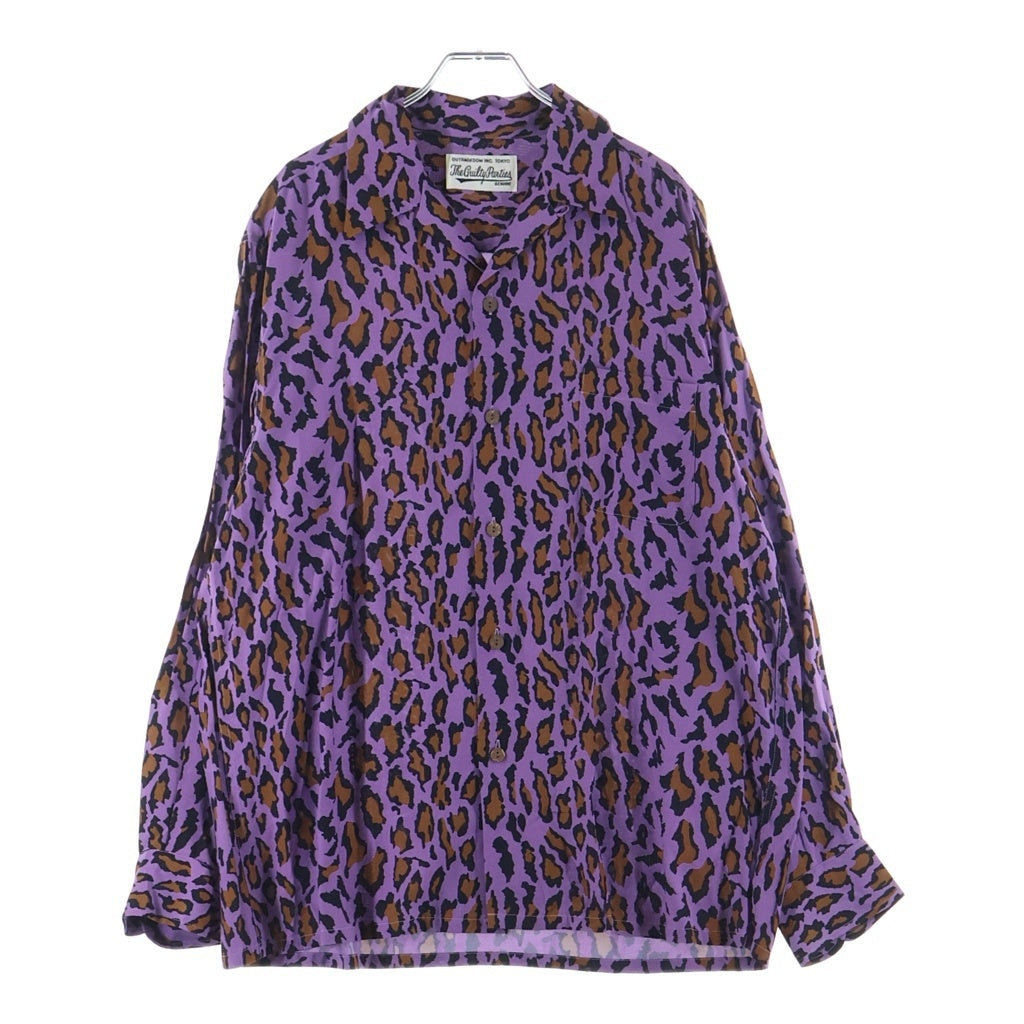WACKO MARIA(ワコマリア) 22AW HAWAIIAN SHIRT L/S TYPE-2 レオパード 長袖 ハワイアン オープンカラーシャツ パープル 22FWE-WMS-HI03