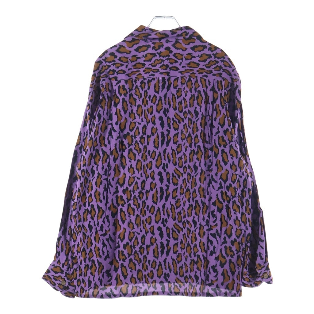 WACKO MARIA(ワコマリア) 22AW HAWAIIAN SHIRT L/S TYPE-2 レオパード 長袖 ハワイアン オープンカラーシャツ パープル 22FWE-WMS-HI03