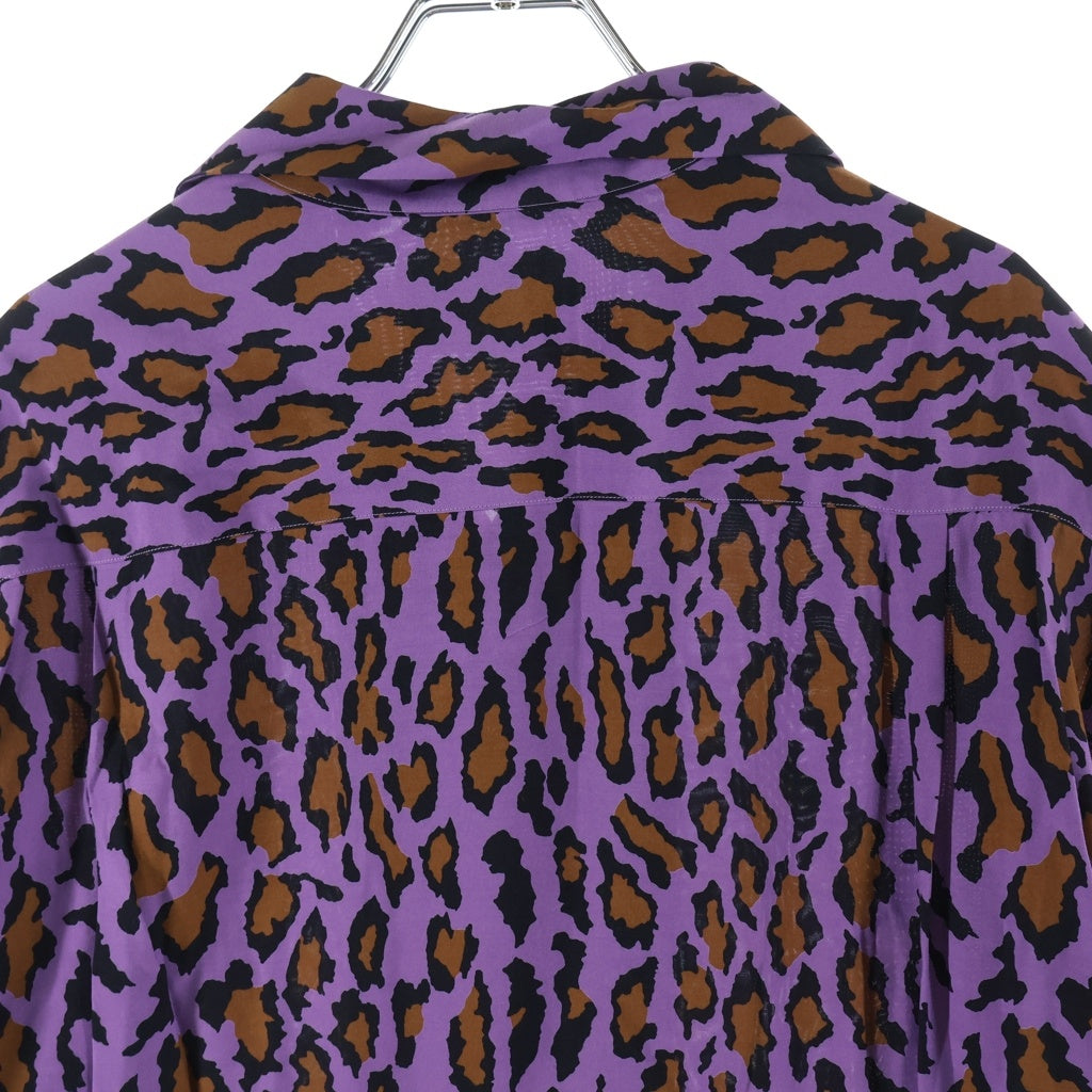WACKO MARIA(ワコマリア) 22AW HAWAIIAN SHIRT L/S TYPE-2 レオパード 長袖 ハワイアン オープンカラーシャツ パープル 22FWE-WMS-HI03
