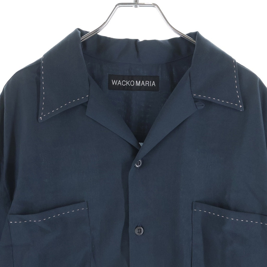 WACKO MARIA(ワコマリア) 25SS 50'S OPEN COLLAR SHIRT S/S TYPE-4 フィフティーズ 半袖 オープンカラーシャツ ネイビー 25SS-WMS-OC17