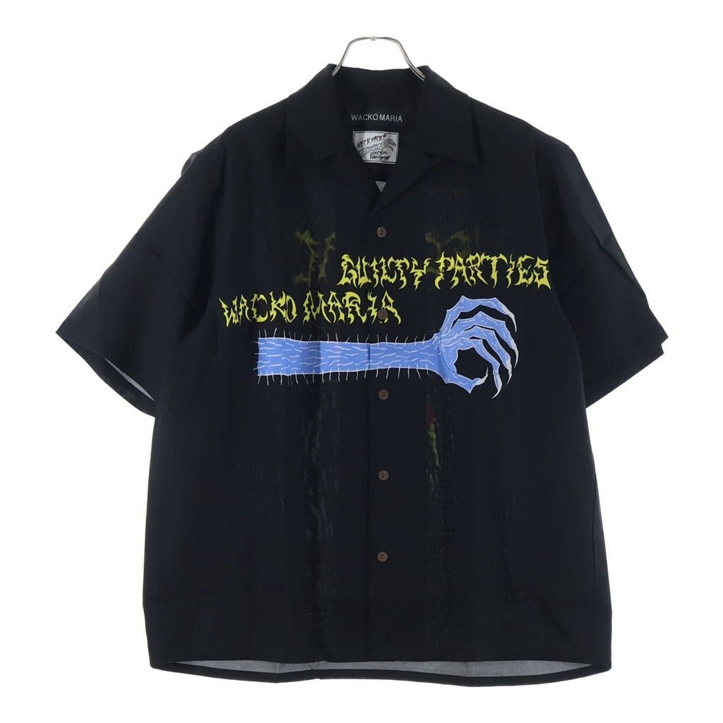 WACKO MARIA(ワコマリア) 25SS ×NECK FACE HAWAIIAN SHIRT ネック フェイス ハワイアン 半袖 オープンカラーシャツ ブラック NECKFACE-WM-HI20