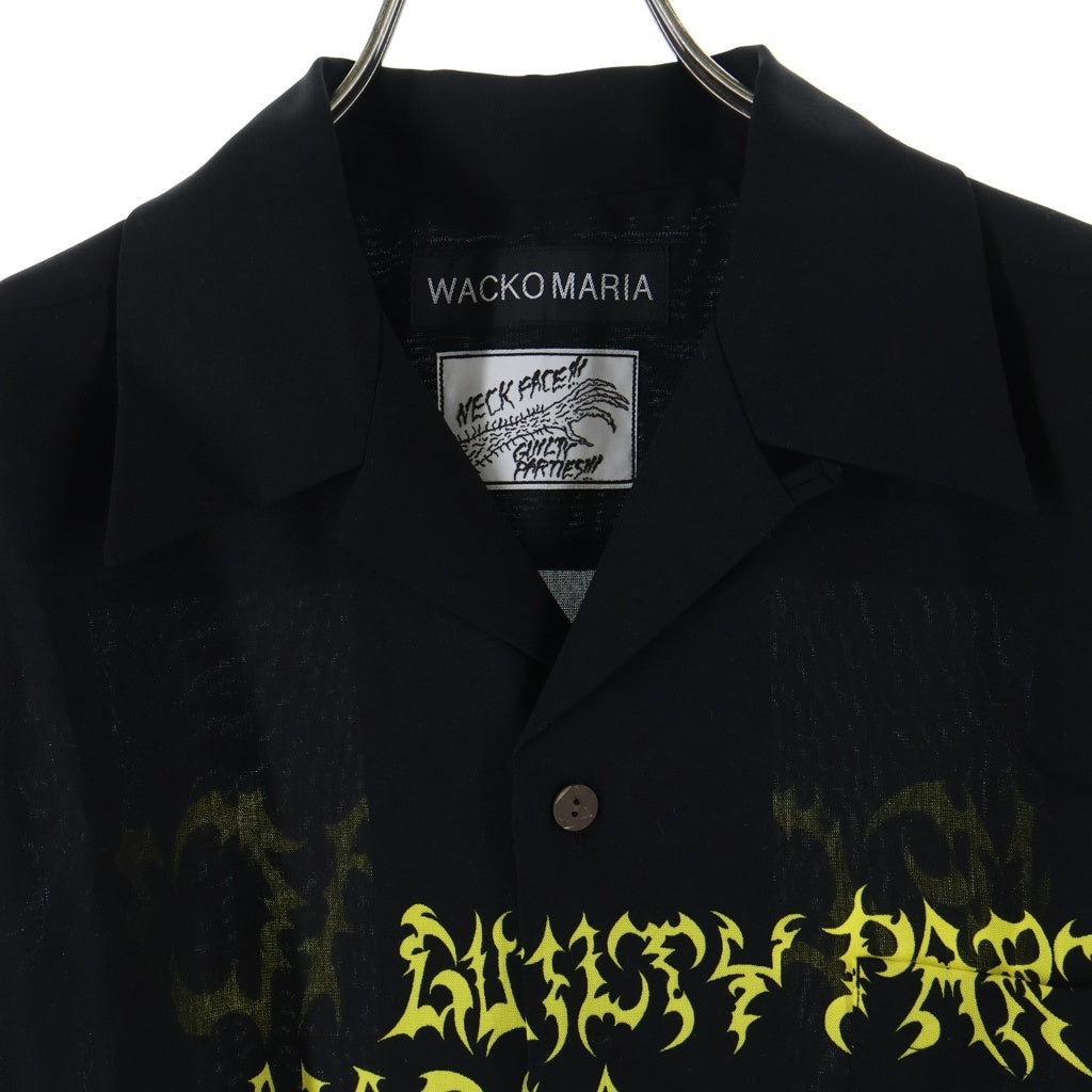 WACKO MARIA(ワコマリア) 25SS ×NECK FACE HAWAIIAN SHIRT ネック フェイス ハワイアン 半袖 オープンカラーシャツ ブラック NECKFACE-WM-HI20