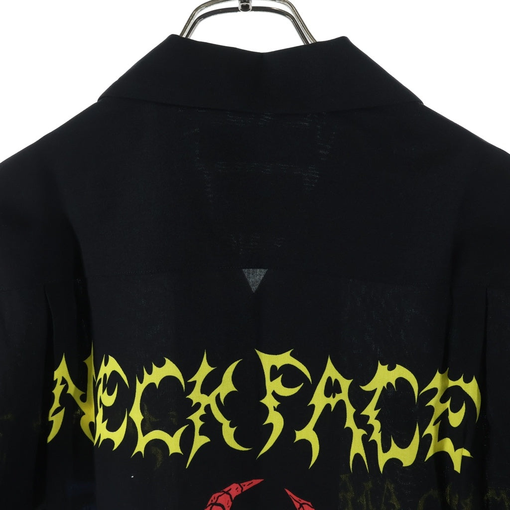 WACKO MARIA(ワコマリア) 25SS ×NECK FACE HAWAIIAN SHIRT ネック フェイス ハワイアン 半袖 オープンカラーシャツ ブラック NECKFACE-WM-HI20