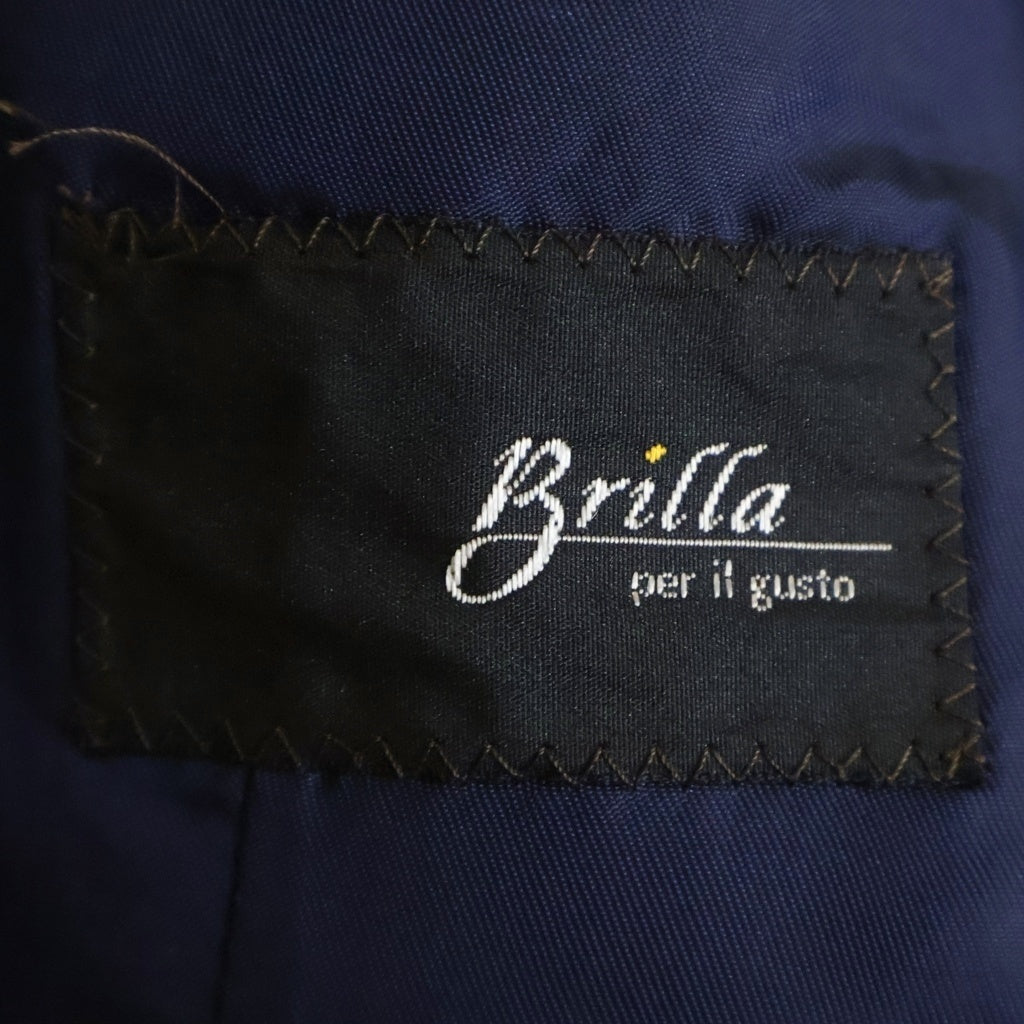 Brilla per il gusto(ブリッラ ペル イル グスト) ストライプウールテーラードジャケット スラックスパンツ セットアップスーツ ネイビー BR022F08X
