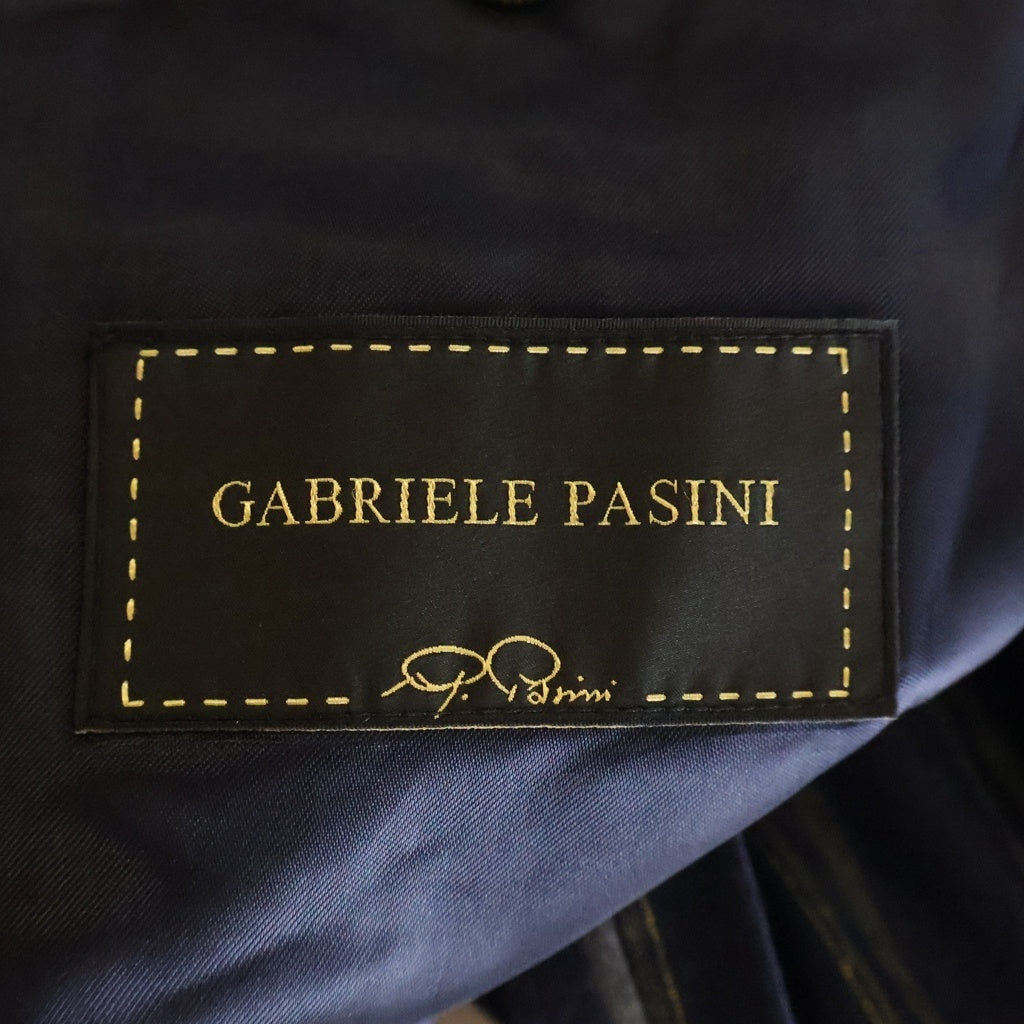 GABRIELE PASINI(ガブリエレ パジーニ) ストライプウールテーラードジャケット スラックスパンツ セットアップスーツ ネイビー GP.634-A