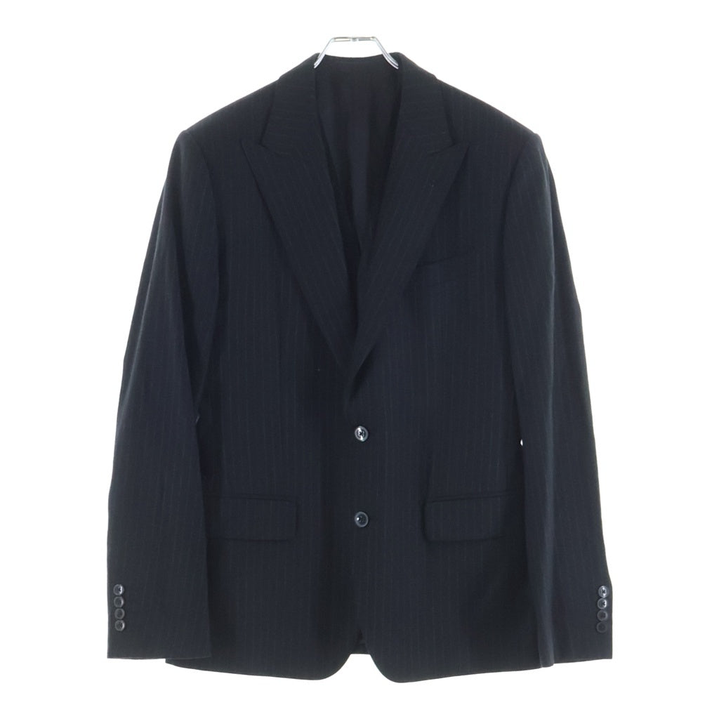 DOLCE & GABBANA(ドルチェアンドガッバーナ) ストライプ ウールテーラードジャケット スラックスパンツ セットアップスーツ ブラック