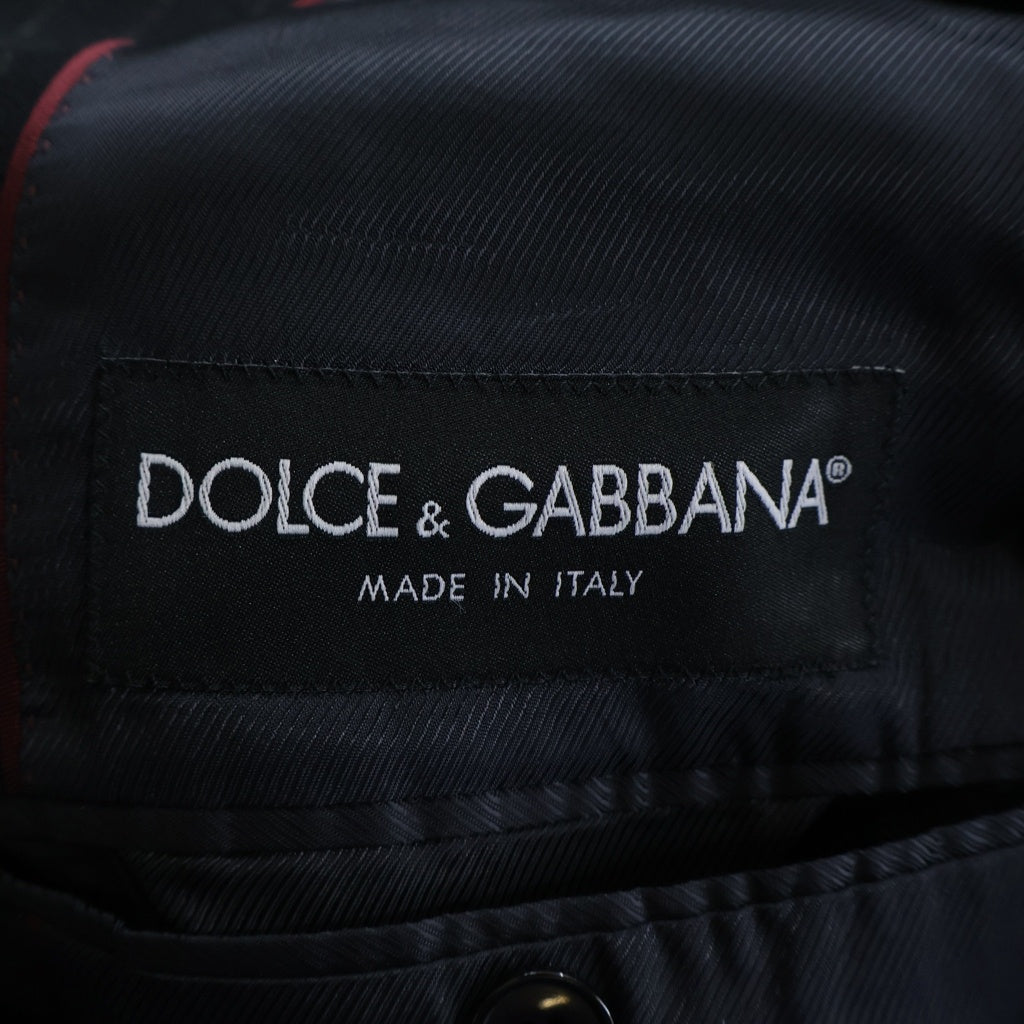 DOLCE & GABBANA(ドルチェアンドガッバーナ) ストライプ ウールテーラードジャケット スラックスパンツ セットアップスーツ ブラック