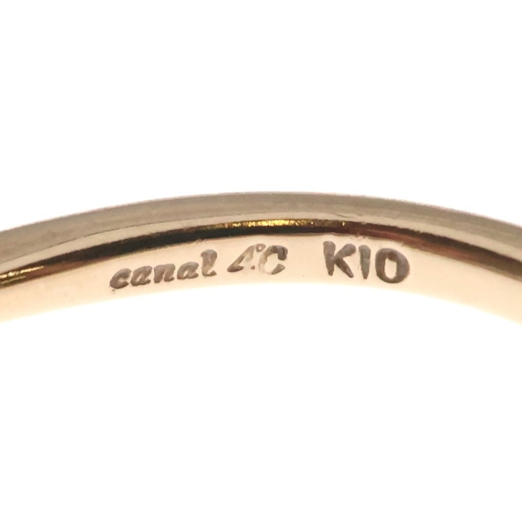 NO BRAND(ノーブランド) K10 5石 ダイアモンド ウェーブ リング ピンクゴールド 1.27g レディース