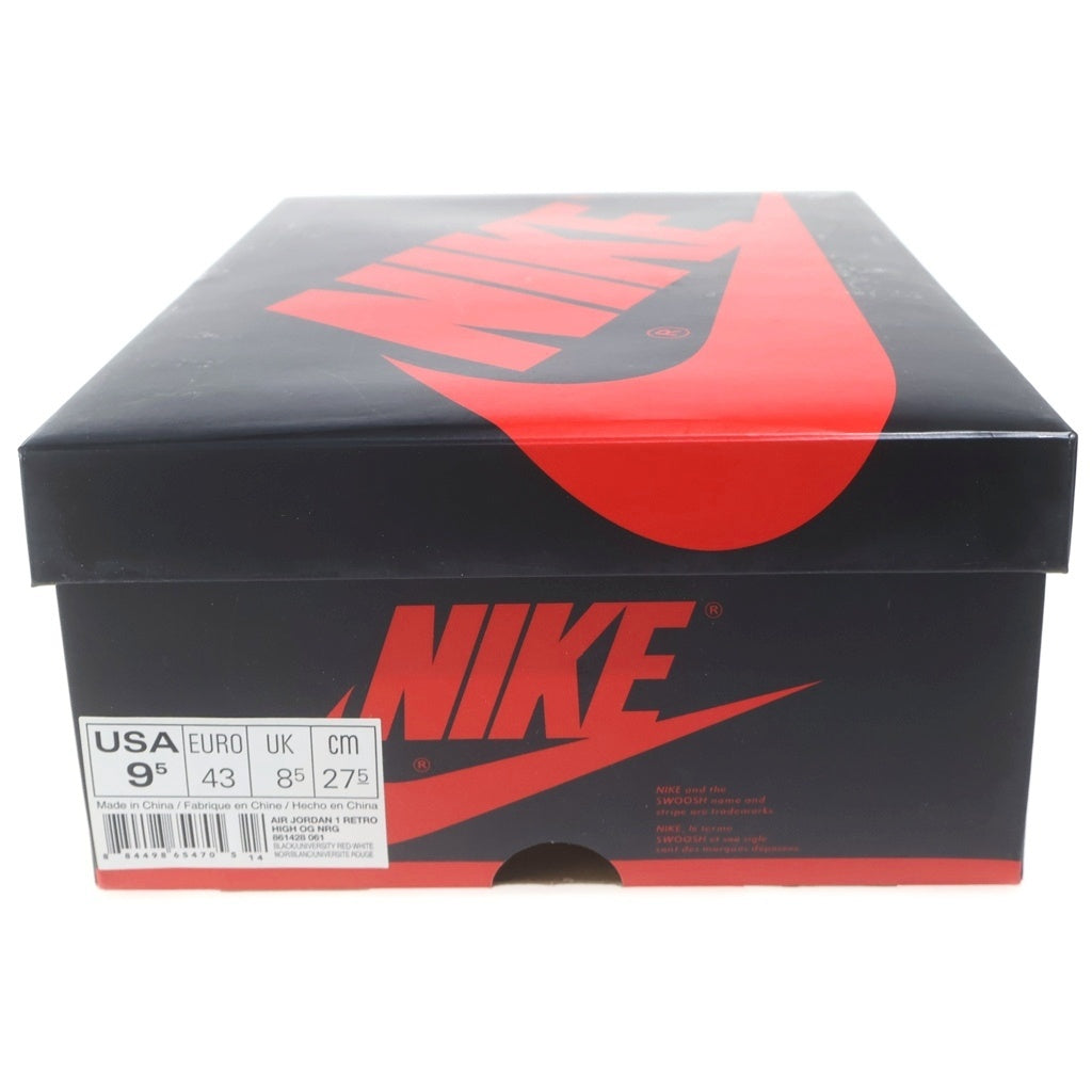 NIKE(ナイキ) AIR JORDAN 1 HIGH Homage To Home エアジョーダン 1 オマージュトゥホーム ハイカットスニーカー レッド/ホワイト/ブラック US9.5/27.5cm 861428-061