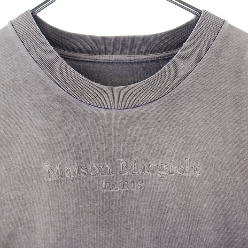 Maison Margiela(メゾンマルジェラ) Embroidered Logo Heavy T-Shirt フロントロゴエンブロイダリー ヘビー クルーネック半袖Tシャツ カットソー グレー S50GC0626