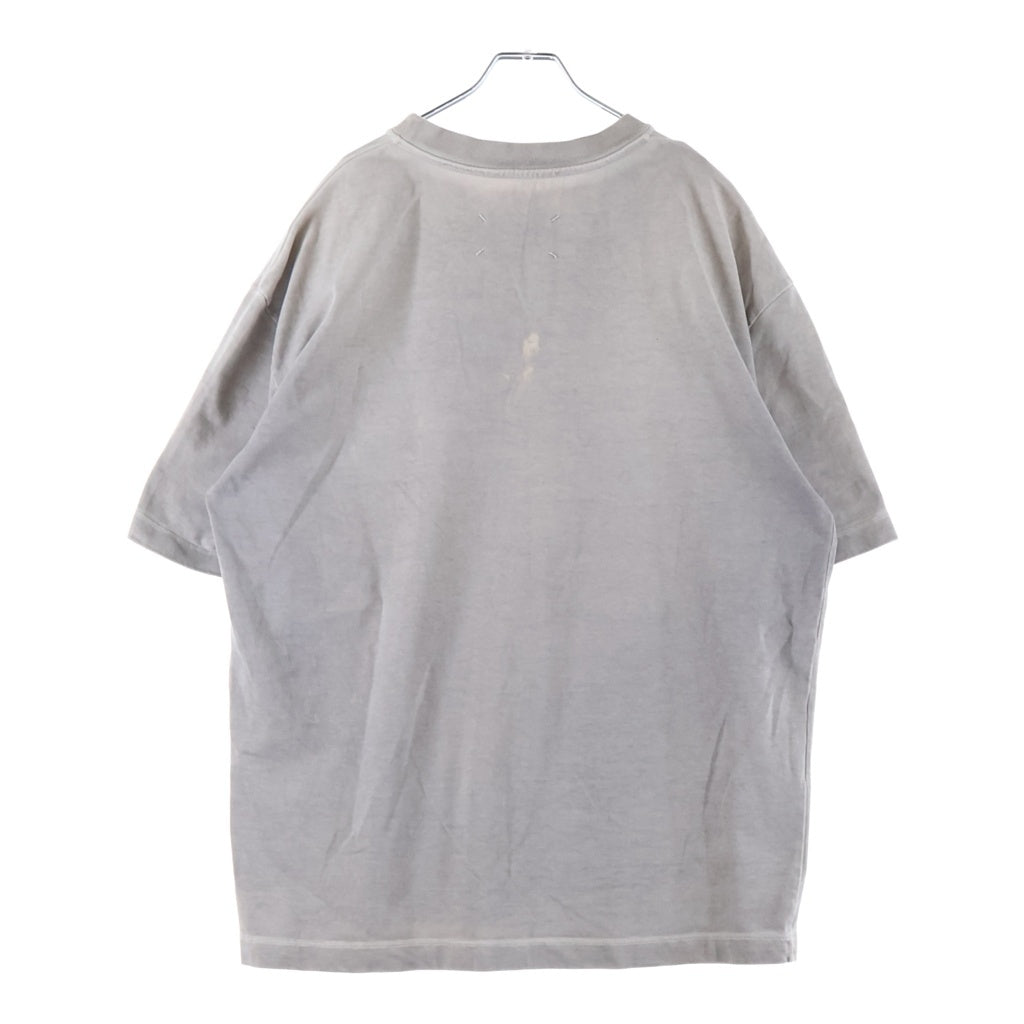Maison Margiela(メゾンマルジェラ) Embroidered Logo Heavy T-Shirt フロントロゴエンブロイダリー ヘビー クルーネック半袖Tシャツ カットソー ライトグレー S50GC0626