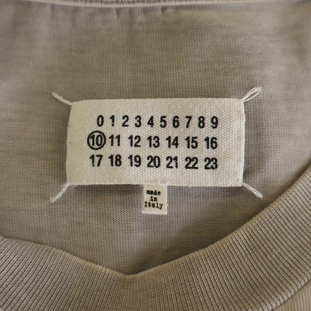 Maison Margiela(メゾンマルジェラ) Embroidered Logo Heavy T-Shirt フロントロゴエンブロイダリー ヘビー クルーネック半袖Tシャツ カットソー ライトグレー S50GC0626