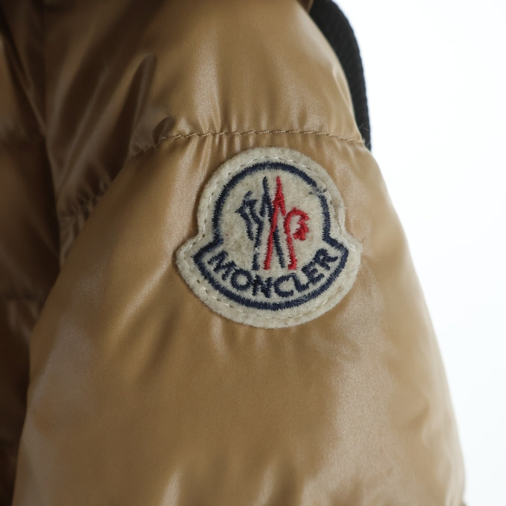 MONCLER(モンクレール) LIERRE GIUBBOTTO ロゴエンブロイダリー リブニット ジップアップ ダウンジャケット レディース ベージュ 112-093-46931-05