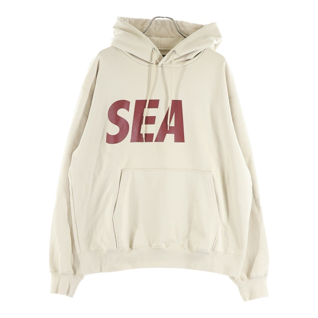 WIND AND SEA(ウィンダンシー) ビックロゴフーディー プルオーバーパーカー ベージュ WDS-SEA-21A-01