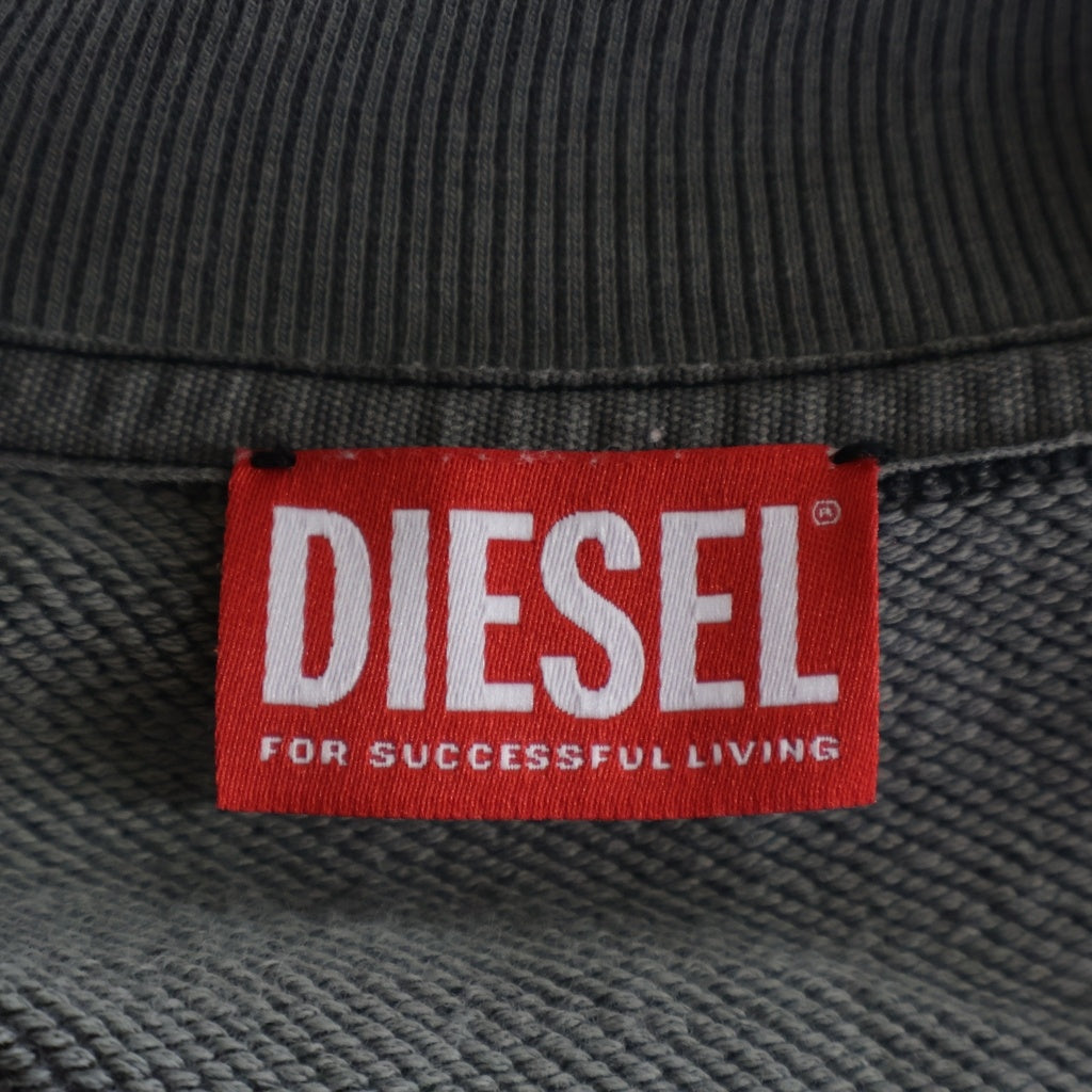 DIESEL(ディーゼル) D-ROLOCK Dローロック ロゴエンブロイダリー フリル ハーフジップスウェットワンピース グレー A10528 レディース