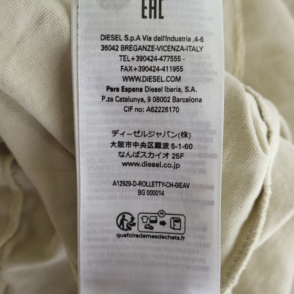 DIESEL(ディーゼル) D-ROLLETTY-CH Dロレティ コットン フリル クルーネックノースリーブワンピース レディース アイボリー A12929