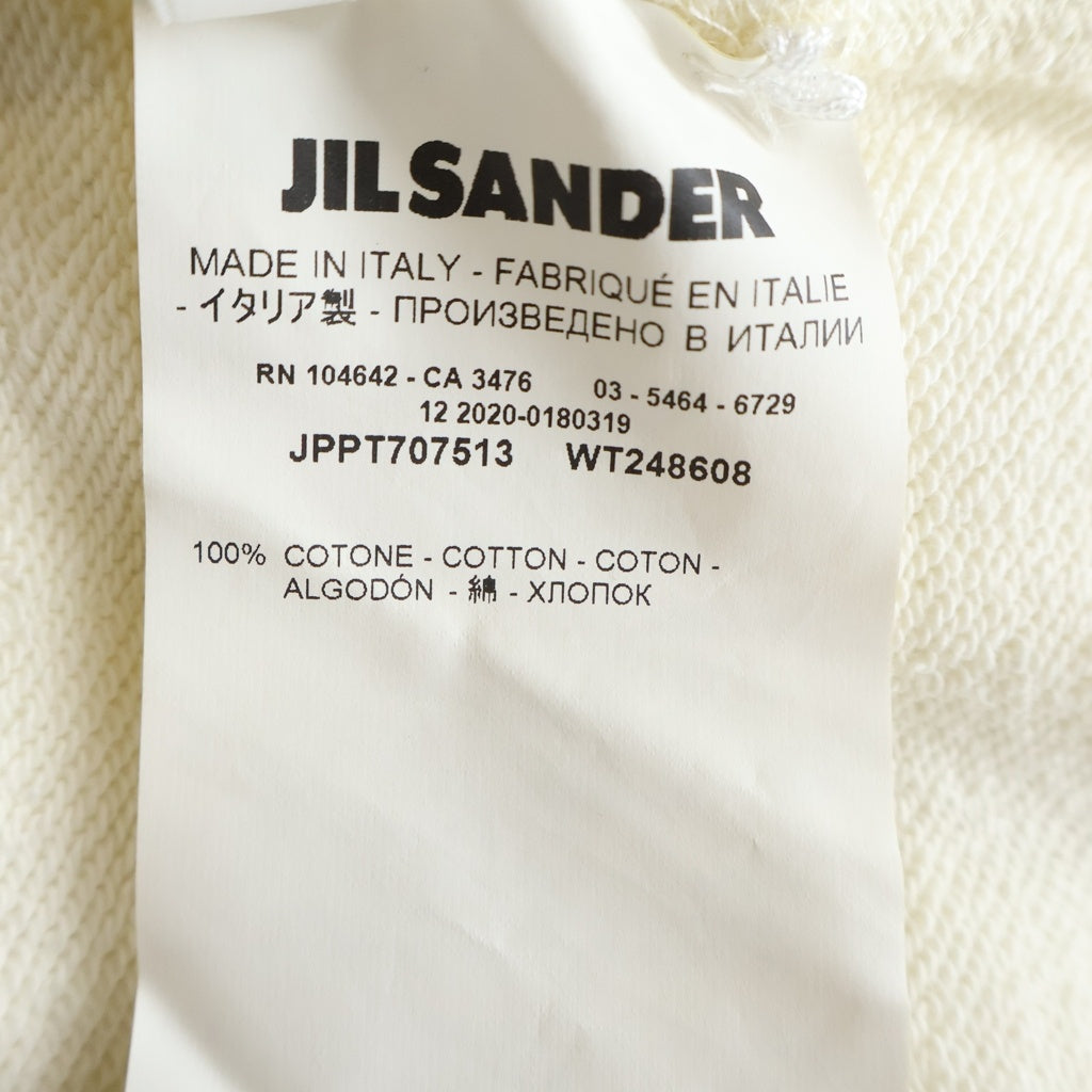 JIL SANDER(ジルサンダー) 21AW コットン フロントロゴプリント クルーネックスウェットシャツ ホワイト JPPT707513 WT248608