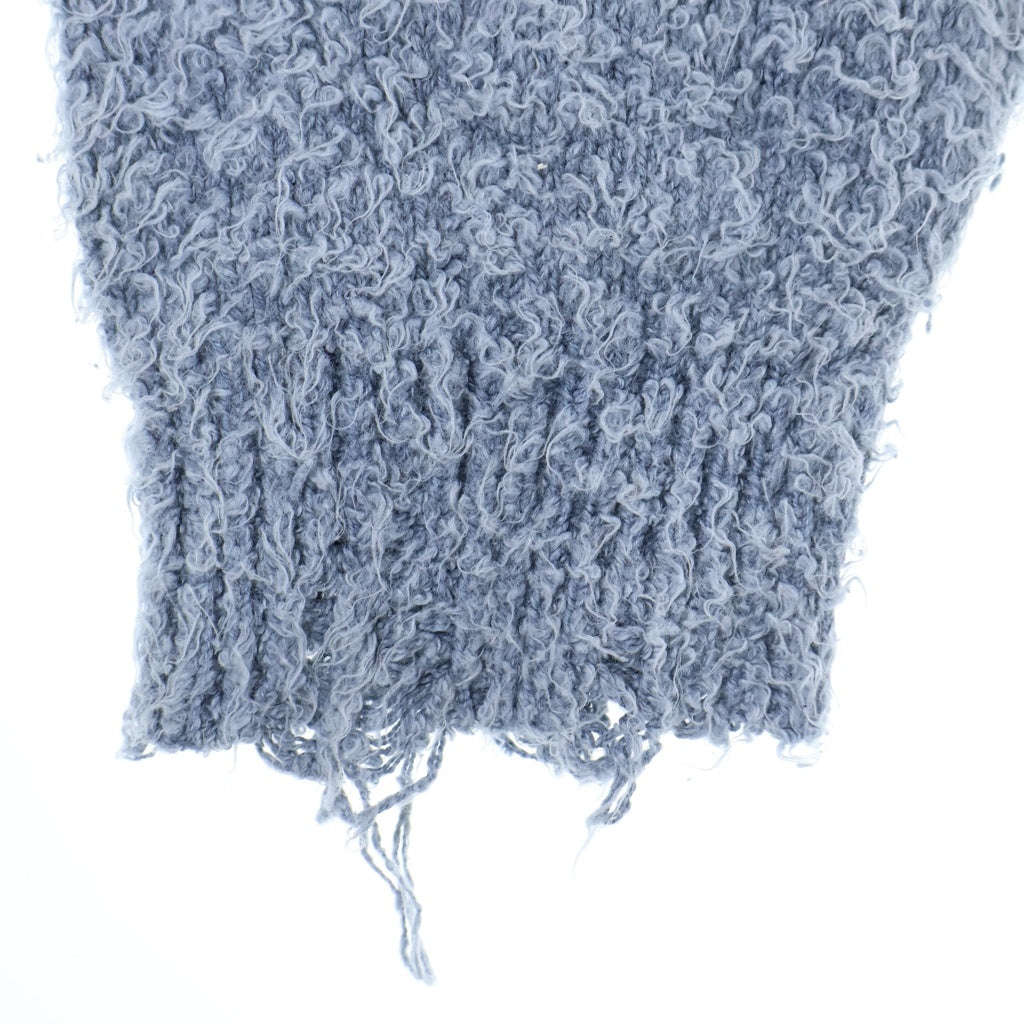 doublet(ダブレット) 25AW BACKBONE KNIT CARDIGAN バックボーン ダメージ加工 ニット カーディガン ブルー 25AW61KN204