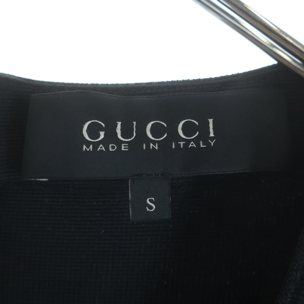 GUCCI(グッチ) スクエアネック ナイロンロングワンピース レディース ブラック 383304-X7265
