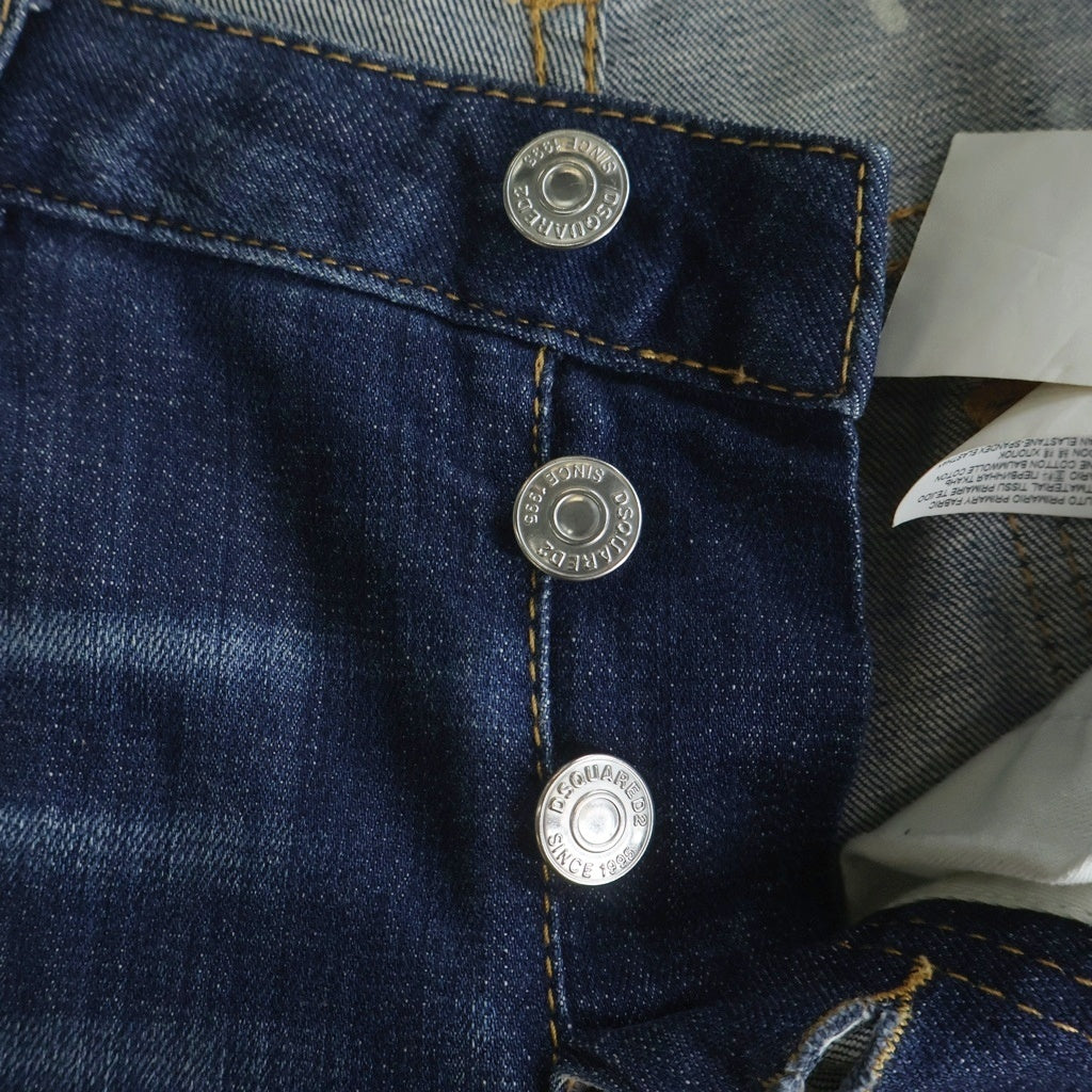 DSQUARED2(ディースクエアード) HOCKNEY JEAN ダメージ加工 スキニーデニムパンツ レディース インディゴ S75LB0111