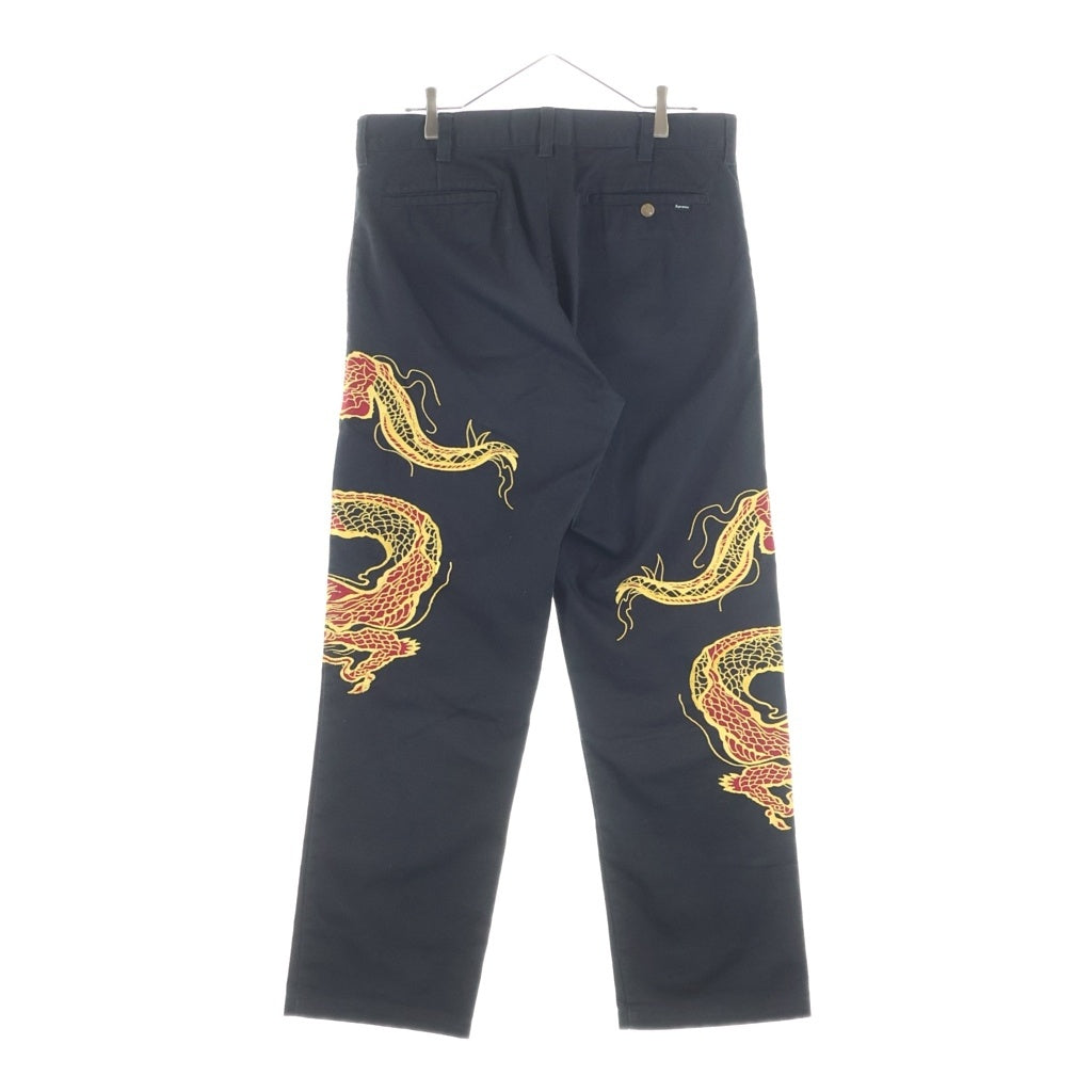 SUPREME(シュプリーム) 18AW Dragon Work Pant ドラゴンエンブロイダリー ワークパンツ ブラック