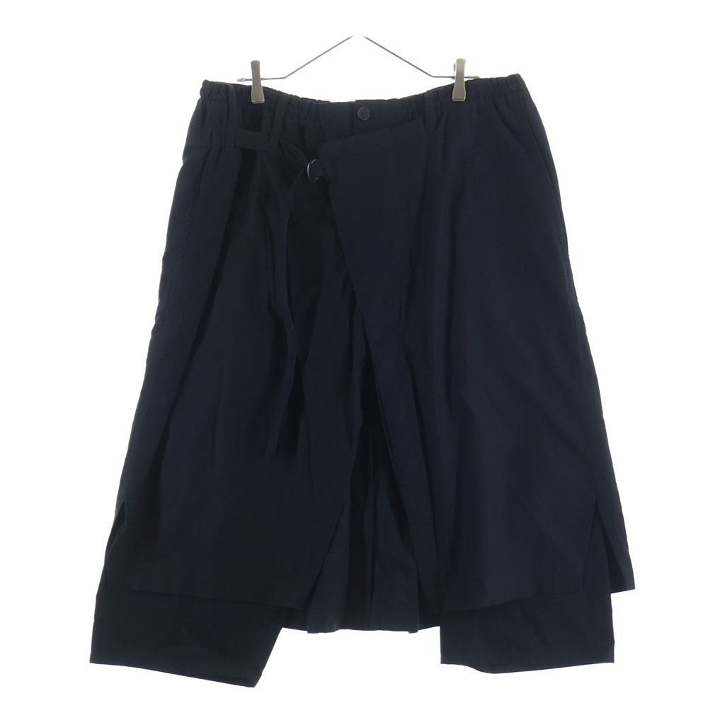 BLACK Scandal Yohji Yamamoto(ブラックスキャンダルヨウジヤマモト) 20AW レイヤード エンブロイダリー コットンツイルラップパンツ ブラック HR-P11-005