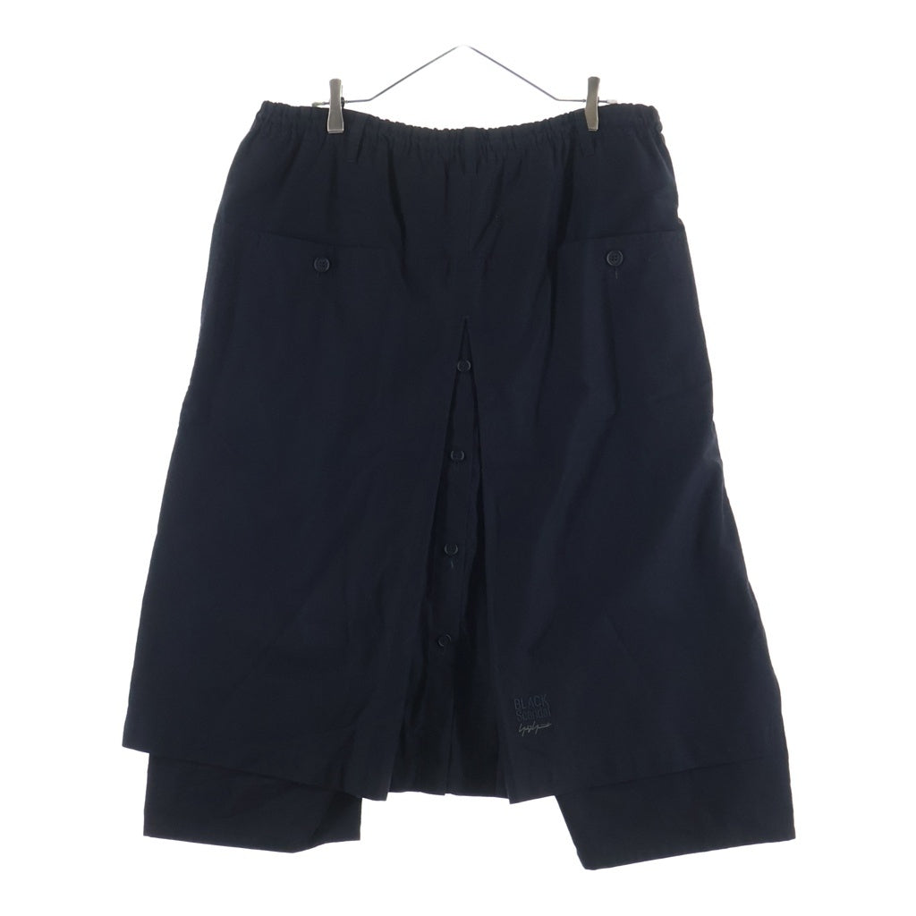 BLACK Scandal Yohji Yamamoto(ブラックスキャンダルヨウジヤマモト) 20AW レイヤード エンブロイダリー コットンツイルラップパンツ ブラック HR-P11-005