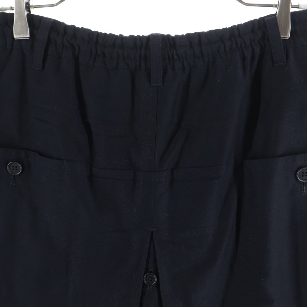 BLACK Scandal Yohji Yamamoto(ブラックスキャンダルヨウジヤマモト) 20AW レイヤード エンブロイダリー コットンツイルラップパンツ ブラック HR-P11-005