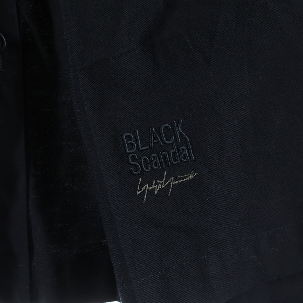 BLACK Scandal Yohji Yamamoto(ブラックスキャンダルヨウジヤマモト) 20AW レイヤード エンブロイダリー コットンツイルラップパンツ ブラック HR-P11-005