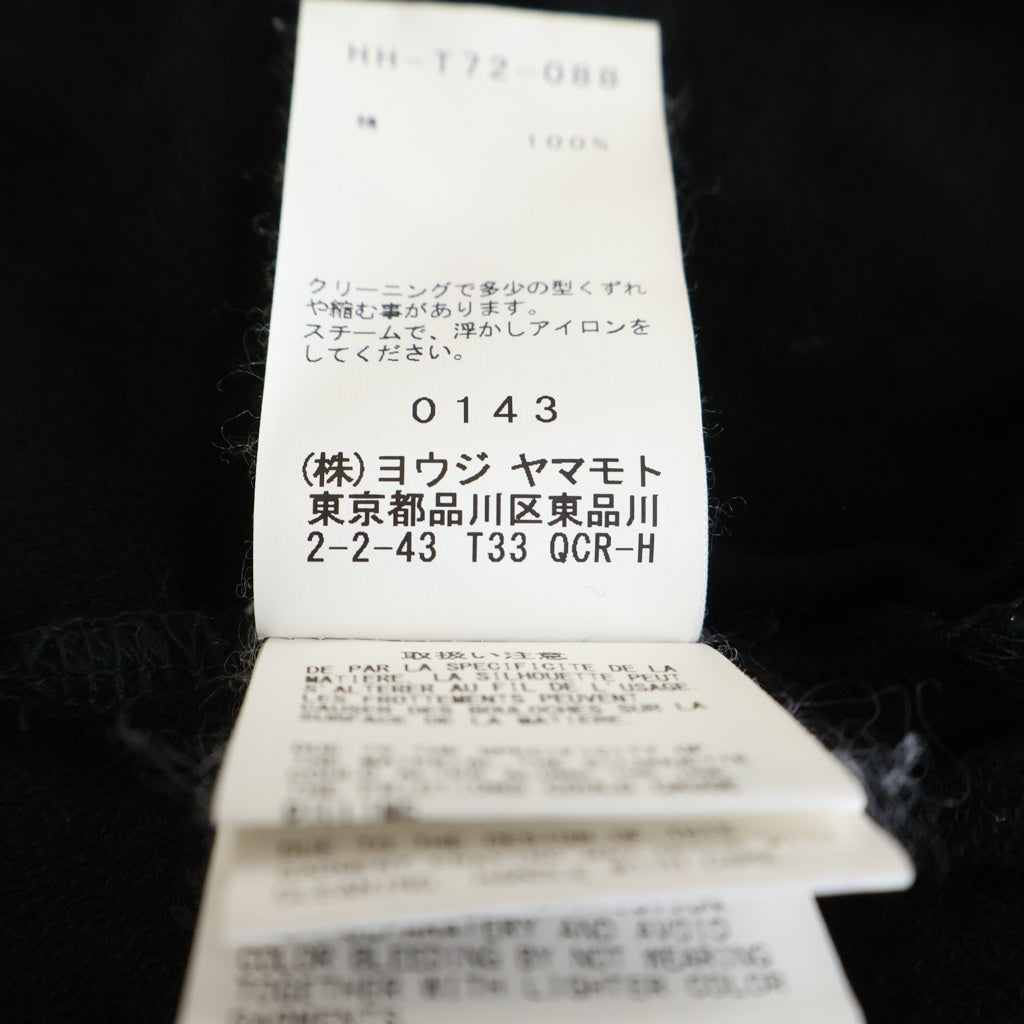 Yohji Yamamoto POUR HOMME(ヨウジヤマモト プールオム) 19SS ミニ裏毛タタキメッセージ クルーネック 半袖Tシャツ カットソー ブラック HH-T72-088