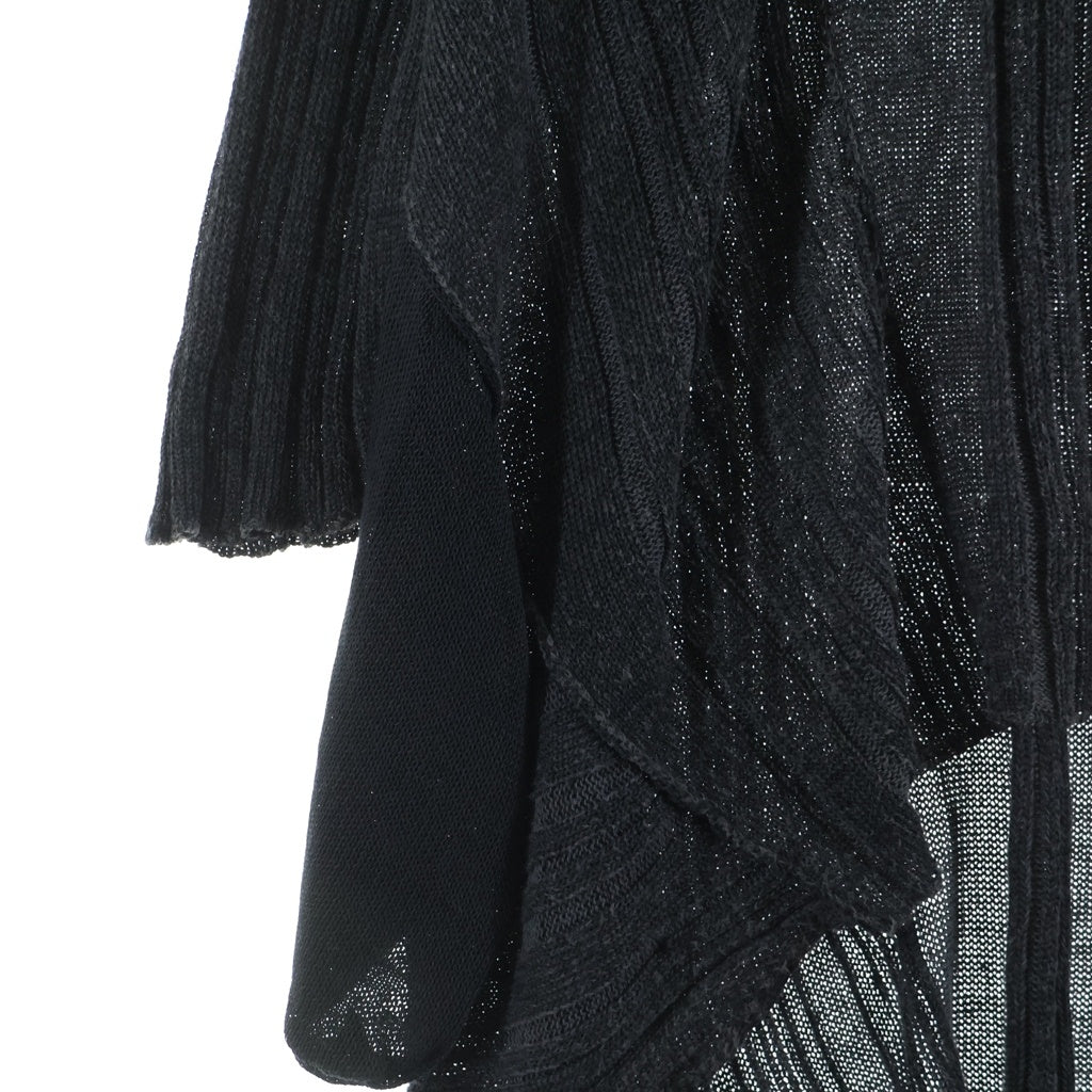 Yohji Yamamoto POUR HOMME(ヨウジヤマモト プールオム) 19SS オーバーサイズ リネン プルオーバーサマーニットセーター ブラック HH-K19-373