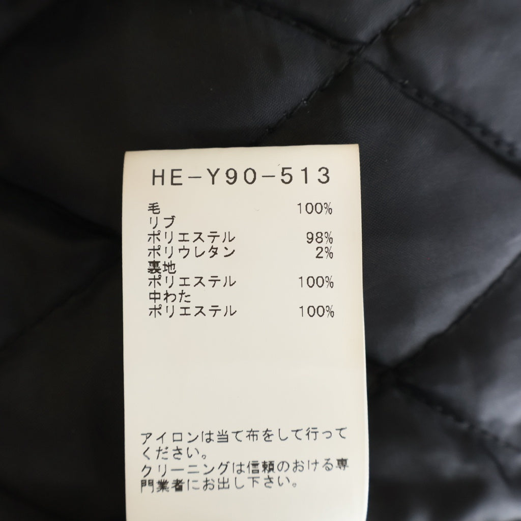 Yohji Yamamoto POUR HOMME(ヨウジヤマモト プールオム) 22AW ×NEW ERA WOOL COACH JACKET ニューエラ ロゴプリント ウール コーチジャケット ブラック HE-Y90-513