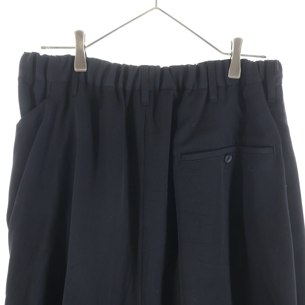 Yohji Yamamoto POUR HOMME(ヨウジヤマモト プールオム) 20AW LOOK8 シワギャバ ワッペン二重ラップパンツ ブラック HR-P39-100